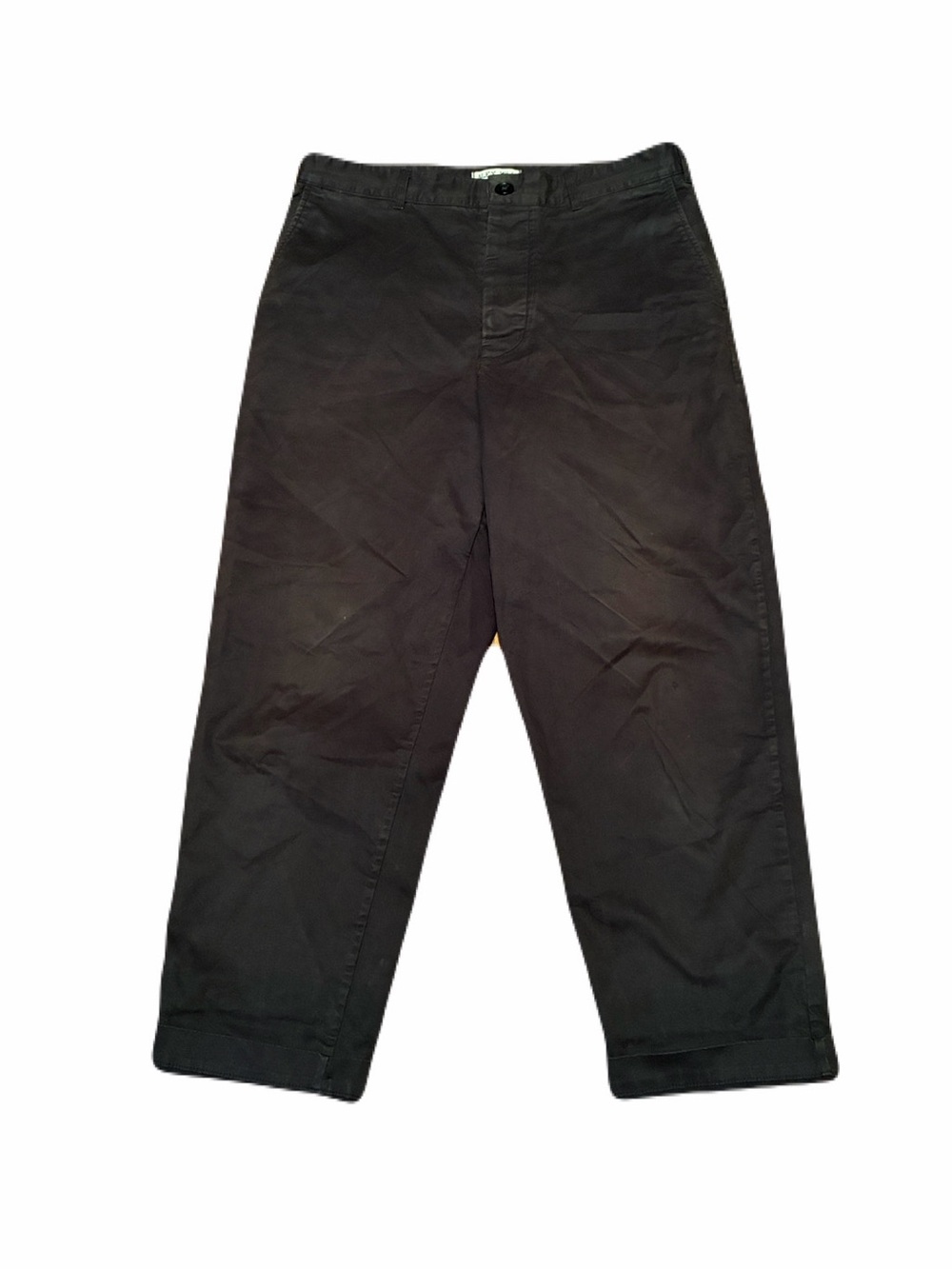 Alex Mill Organic Cotton Cropped Chino Button Pants in Washed Black, size 33